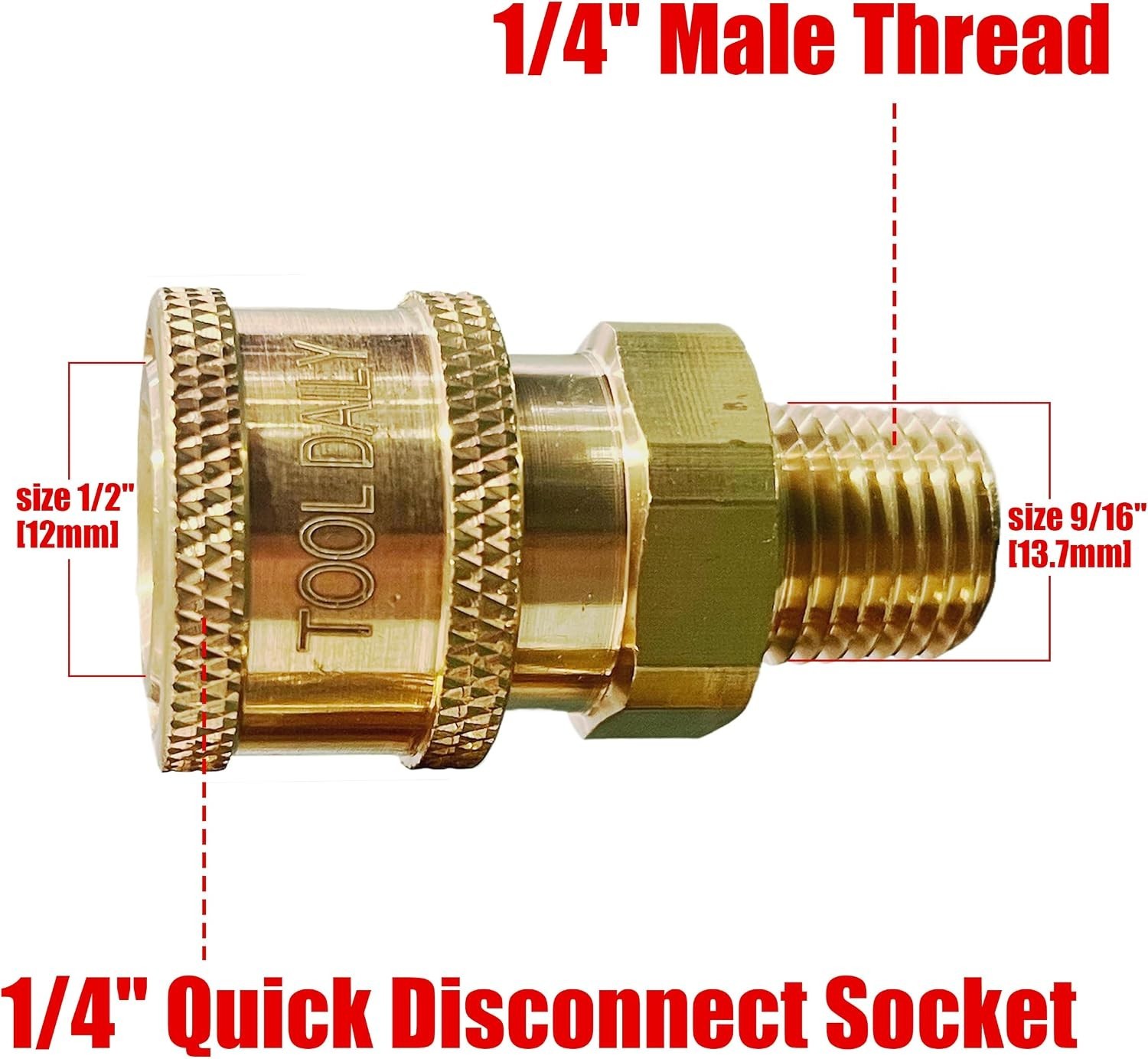 2 Pack Brass Pressure Washer Coupler | 1/4″ Quick Connect & Male NPT 5000 PSI