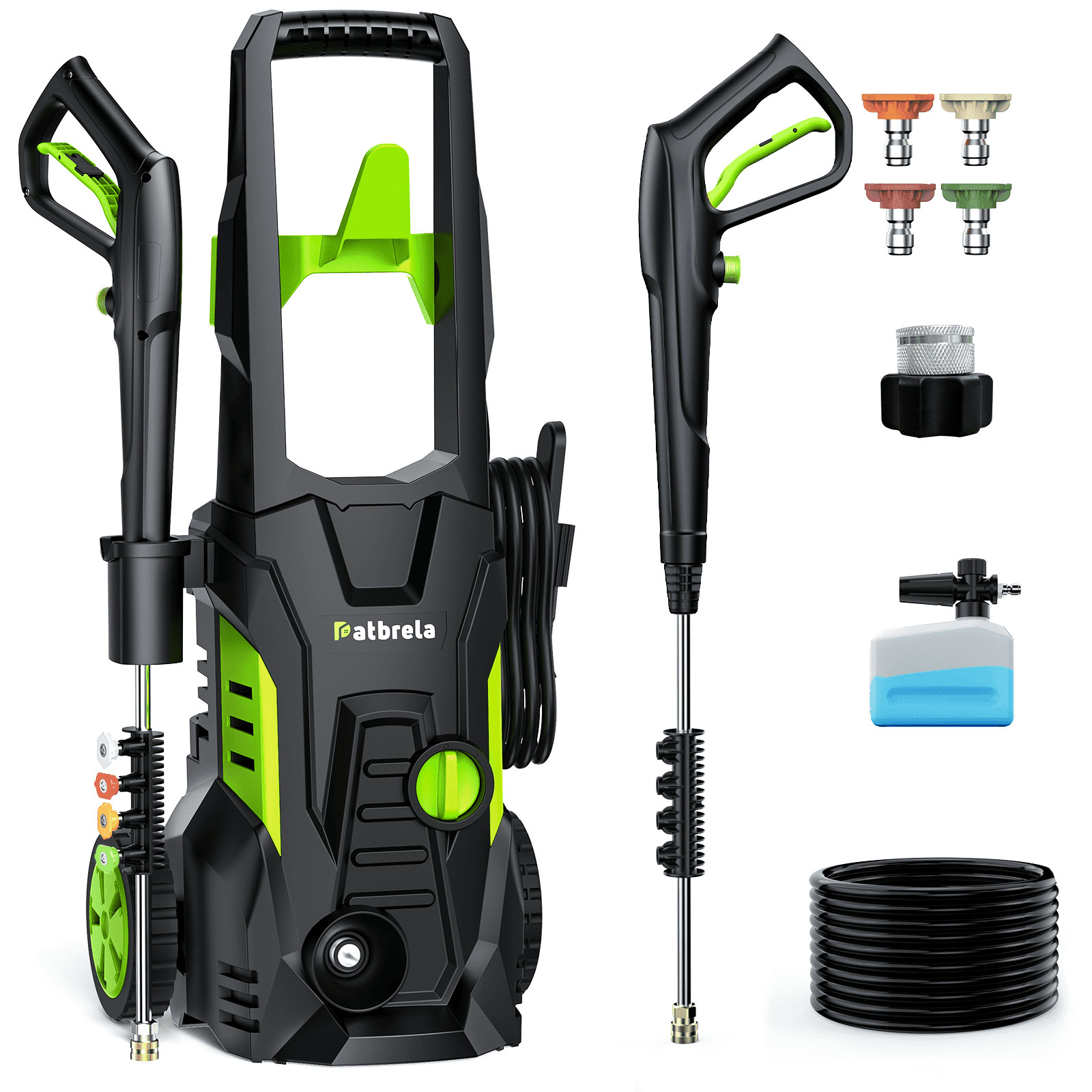 HOMSHADE 1800W Electric Pressure Washer, 5000 PSI, 3.0 GPM, Portable with 4