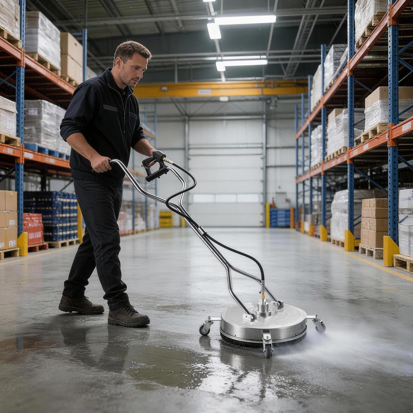 12/24″ Pressure Washer Surface Cleaner 4 Wheels Dual Handle 4500 Max PSI USA-