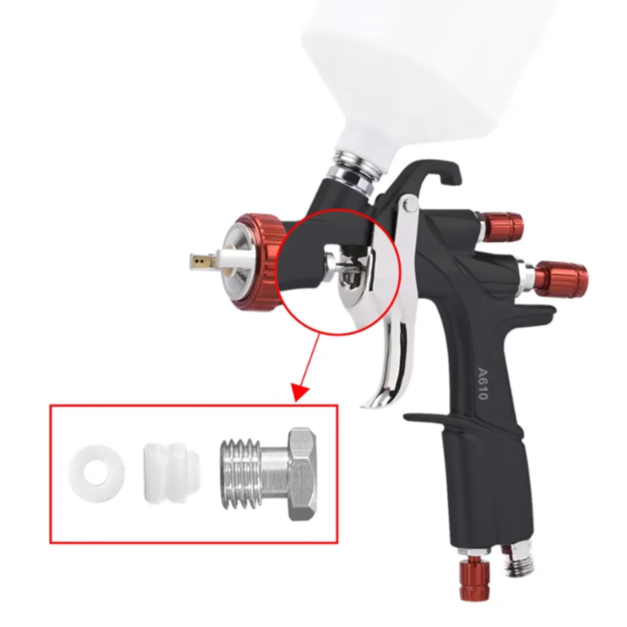 A610 Needle Spray Gun Repair Set Foam Gasket Sealing Washer And Direction Screw