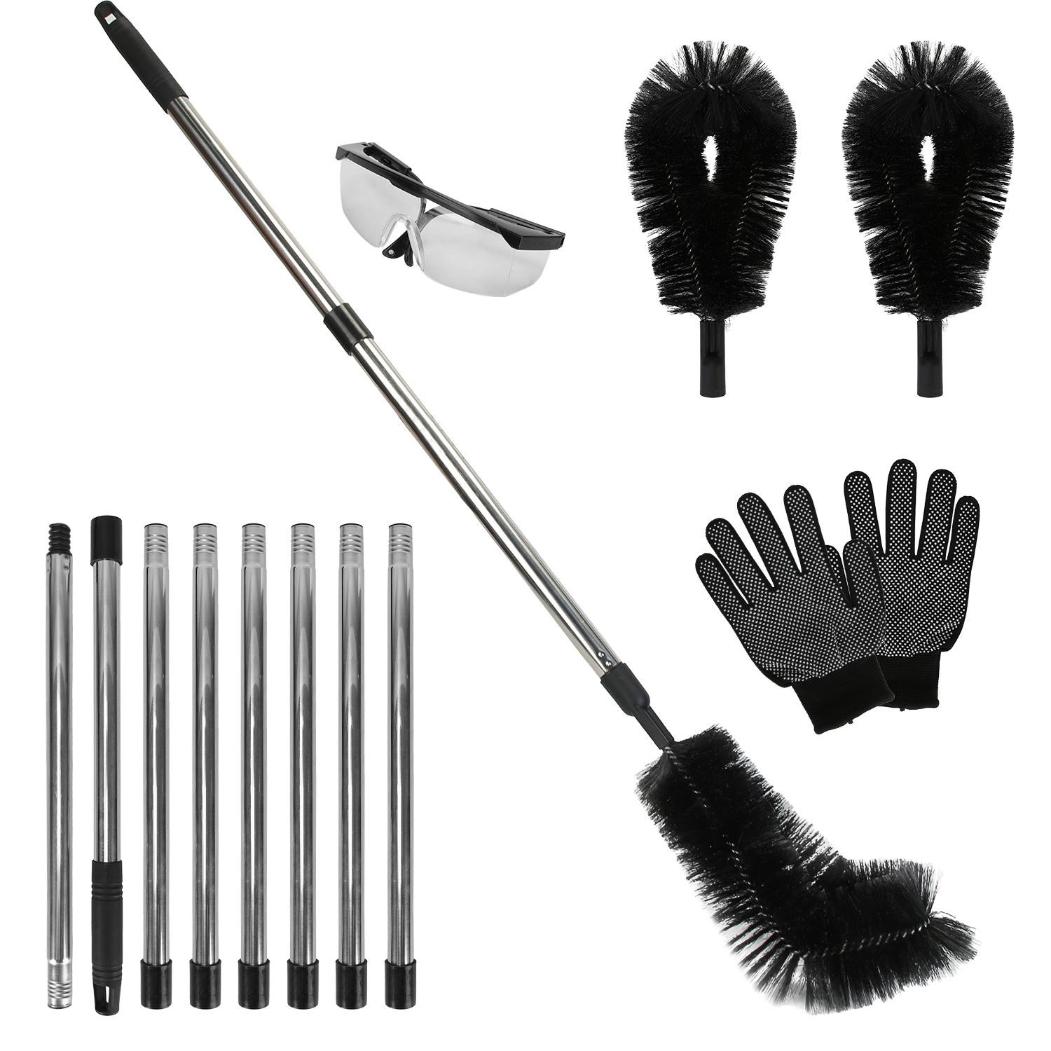 10.5FT Gutter Cleaning Brush w/ Telescoping Handle Rain Cleaner Extendable Tool