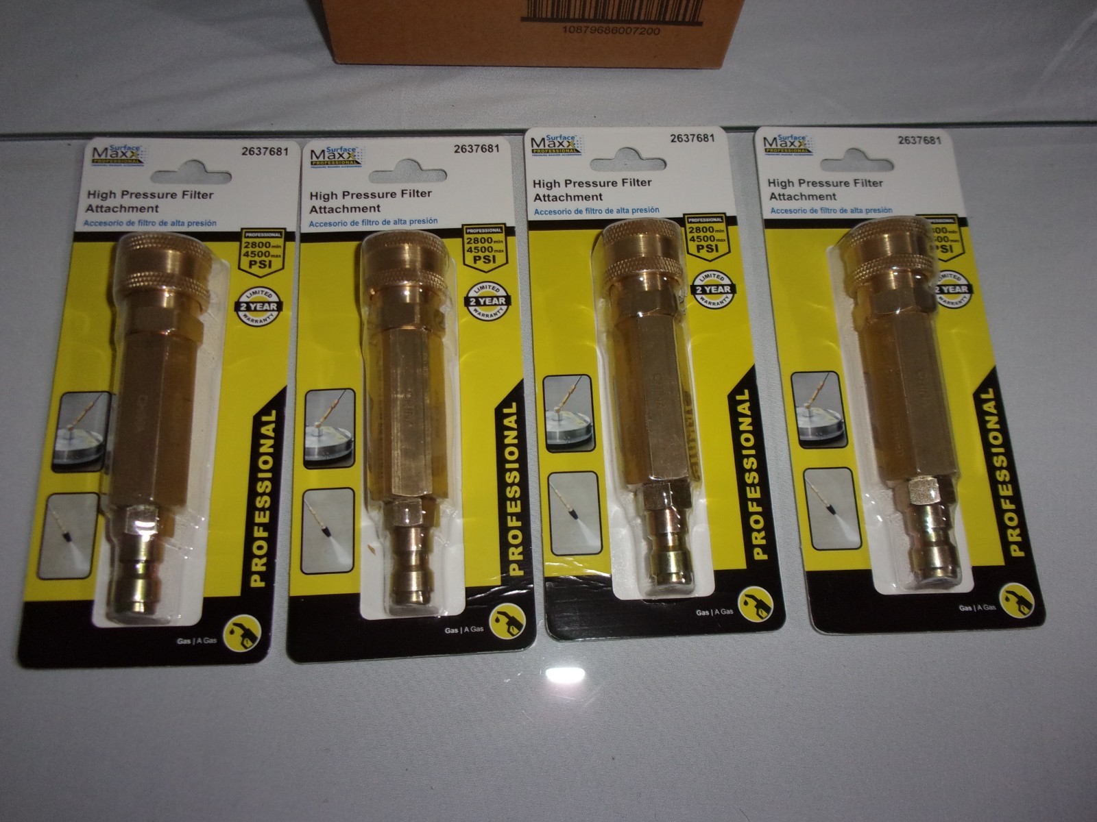 4 Pack Surface Maxx High Pressure Filter Attachment with QD Fitting #2637681
