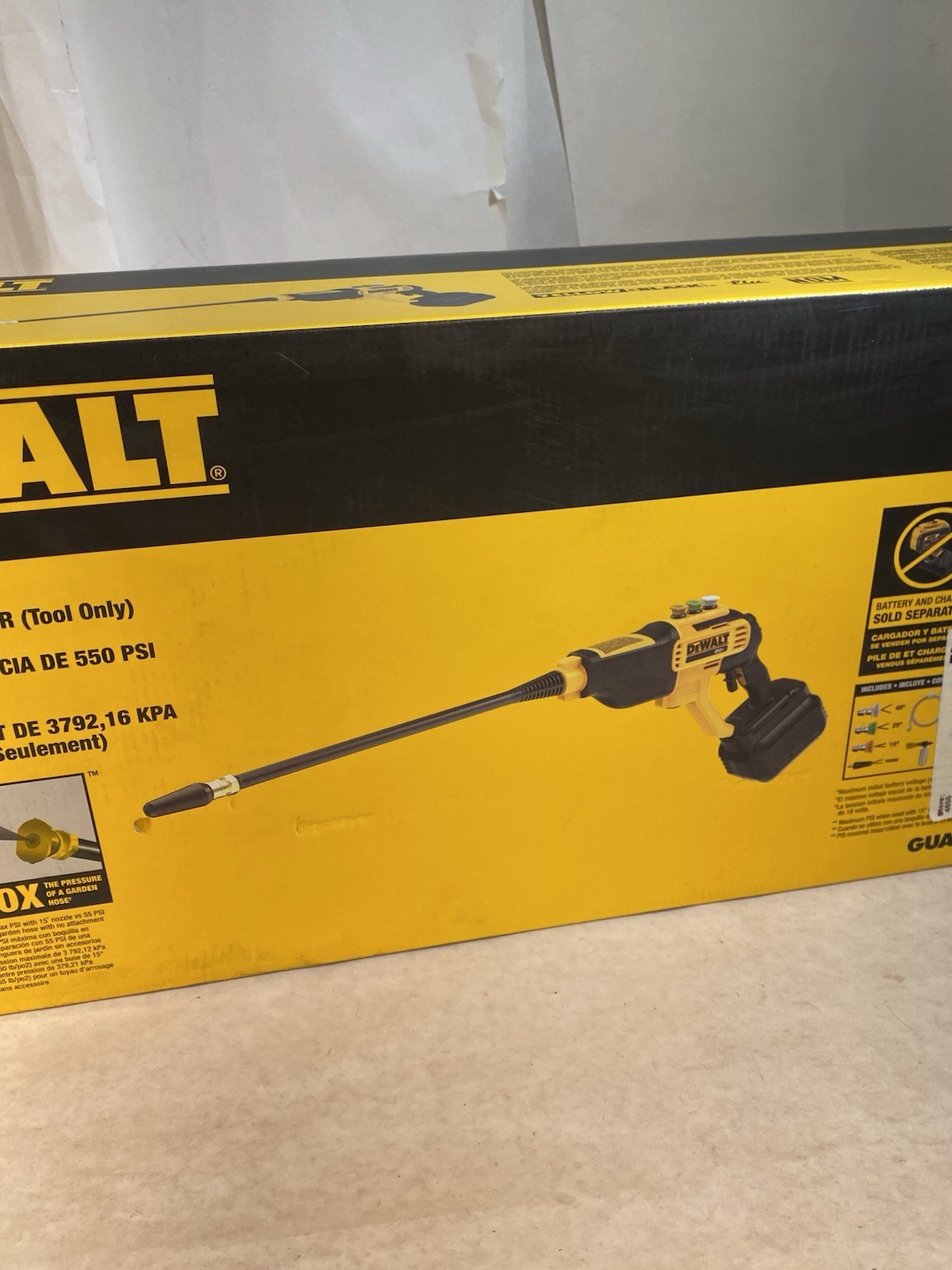 DEWALT DCPW550B 20V 550 PSI Power Cleaner Pressure Washer