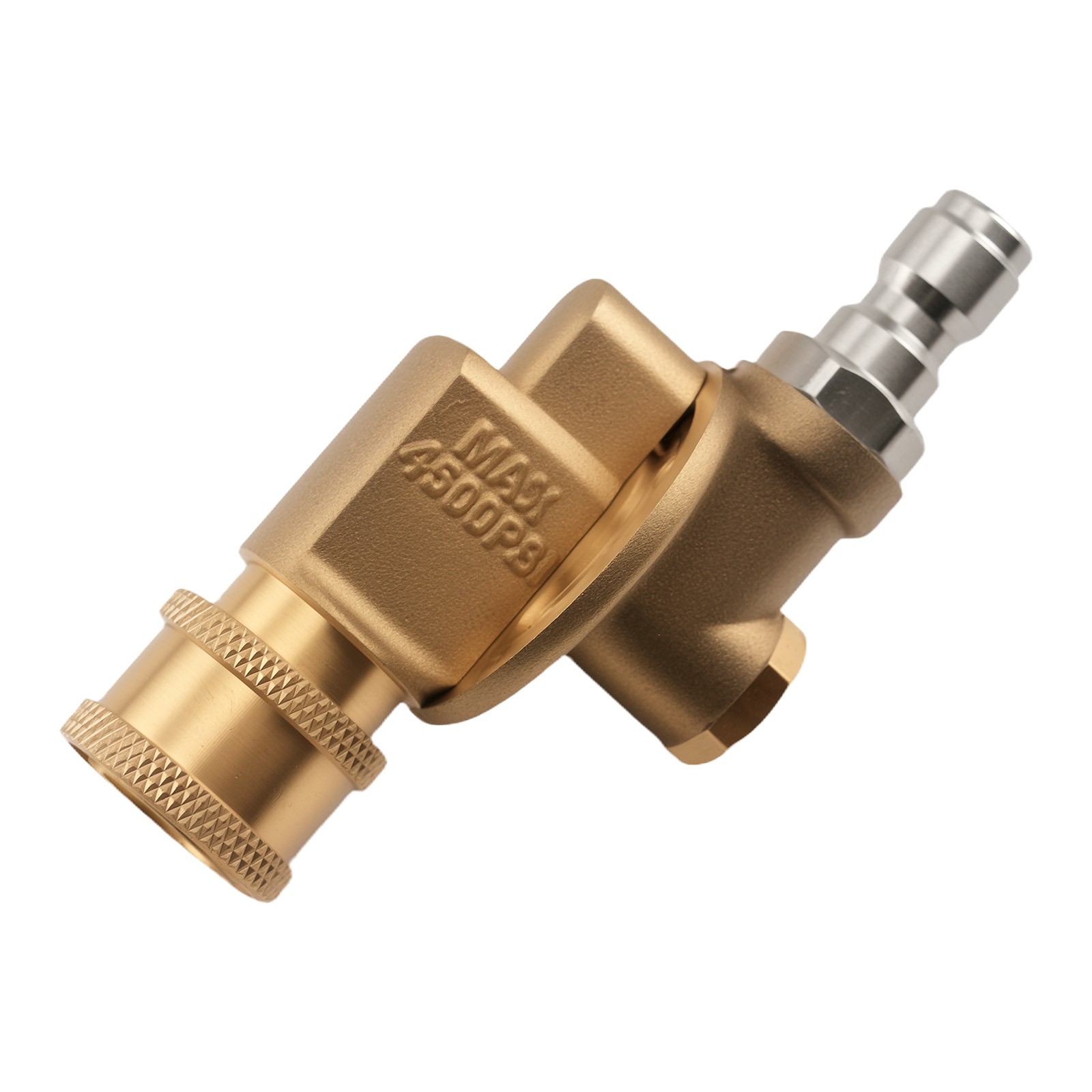 1/4in Pressure Washer Adapter Pivoting 240° Coupler Quick Connect Brass 4500 PSI