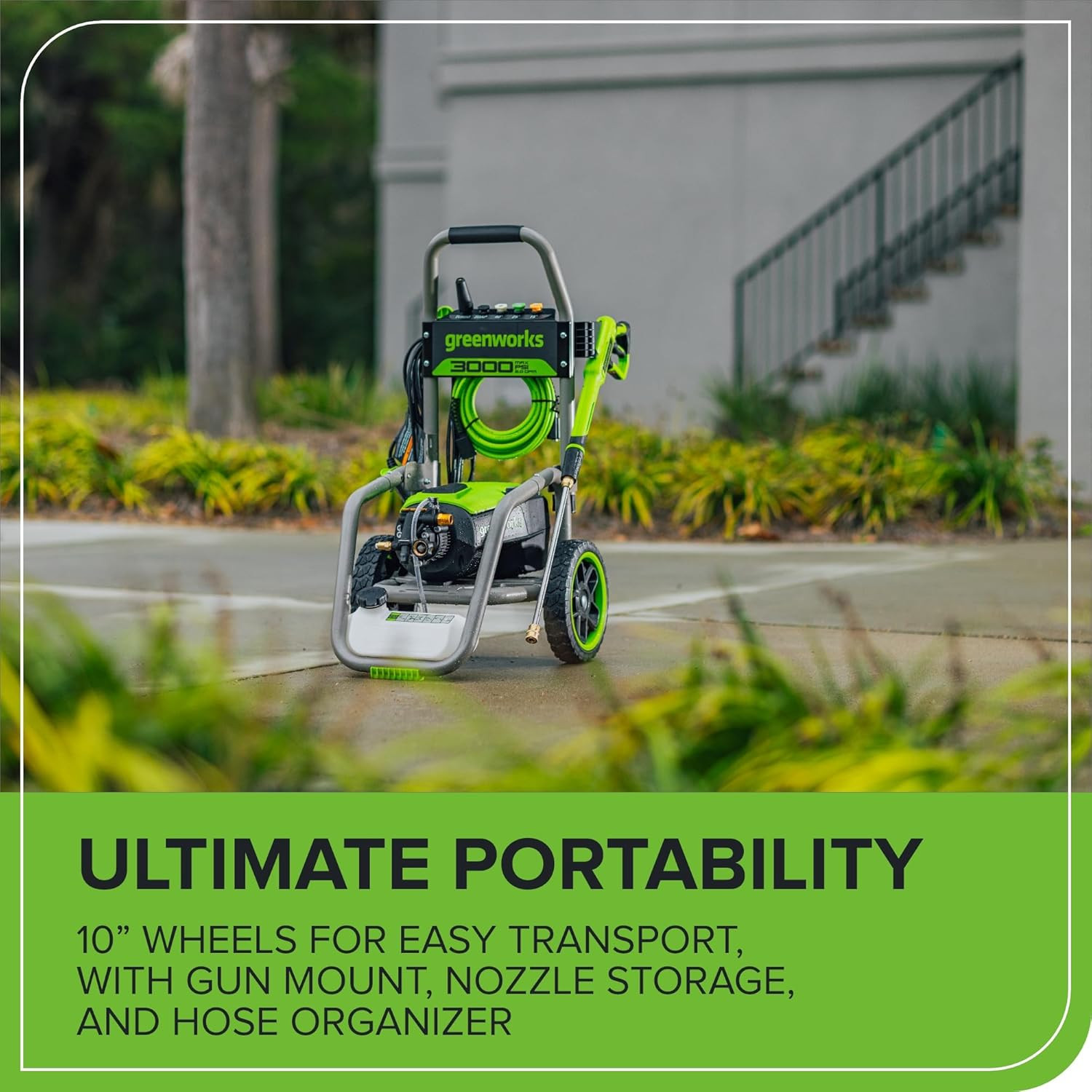 Greenworks 3000 PSI (2.0 GPM Max) Brushless Electric Pressure Washer (15°, 25°,