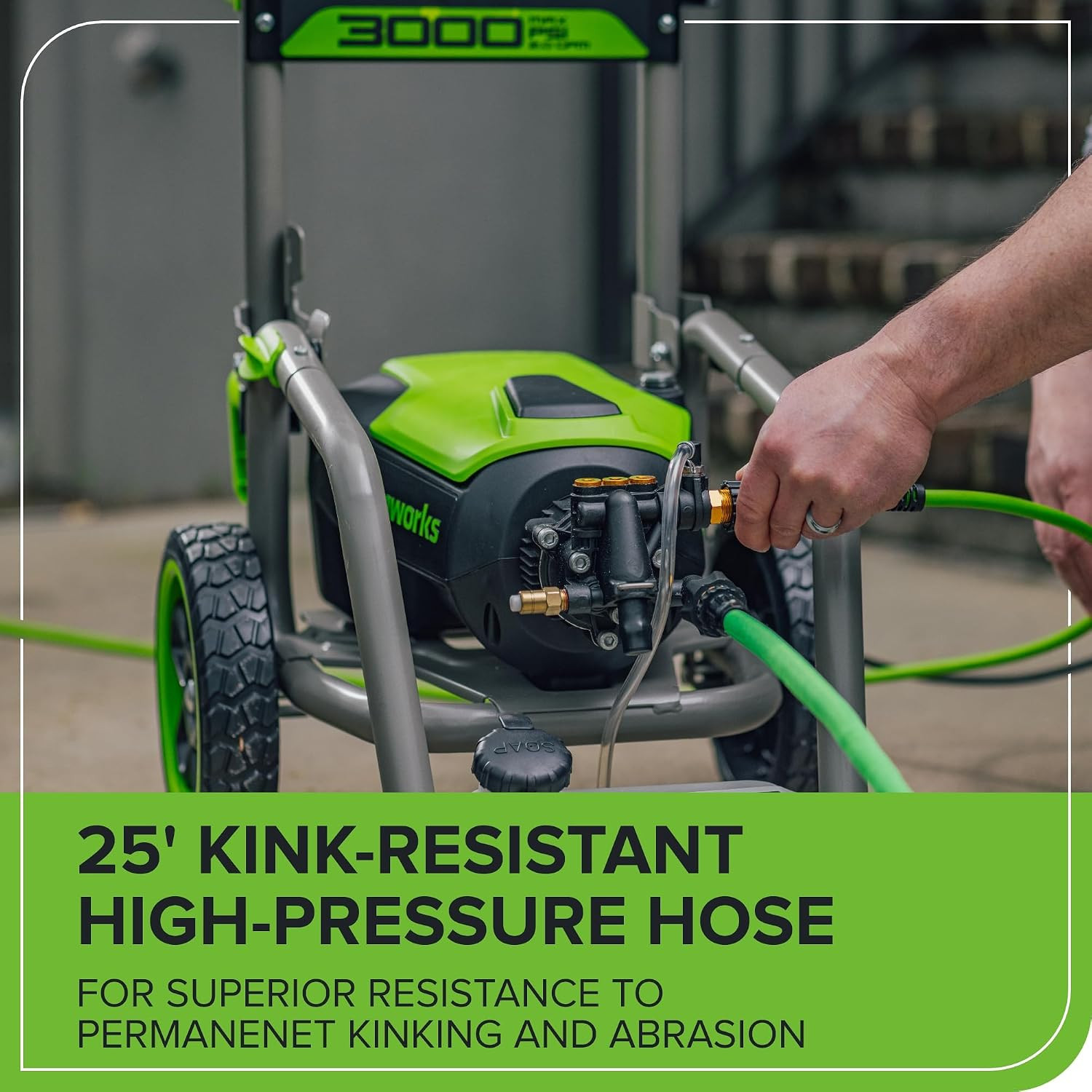 Greenworks 3000 PSI (2.0 GPM Max) Brushless Electric Pressure Washer (15°, 25°,