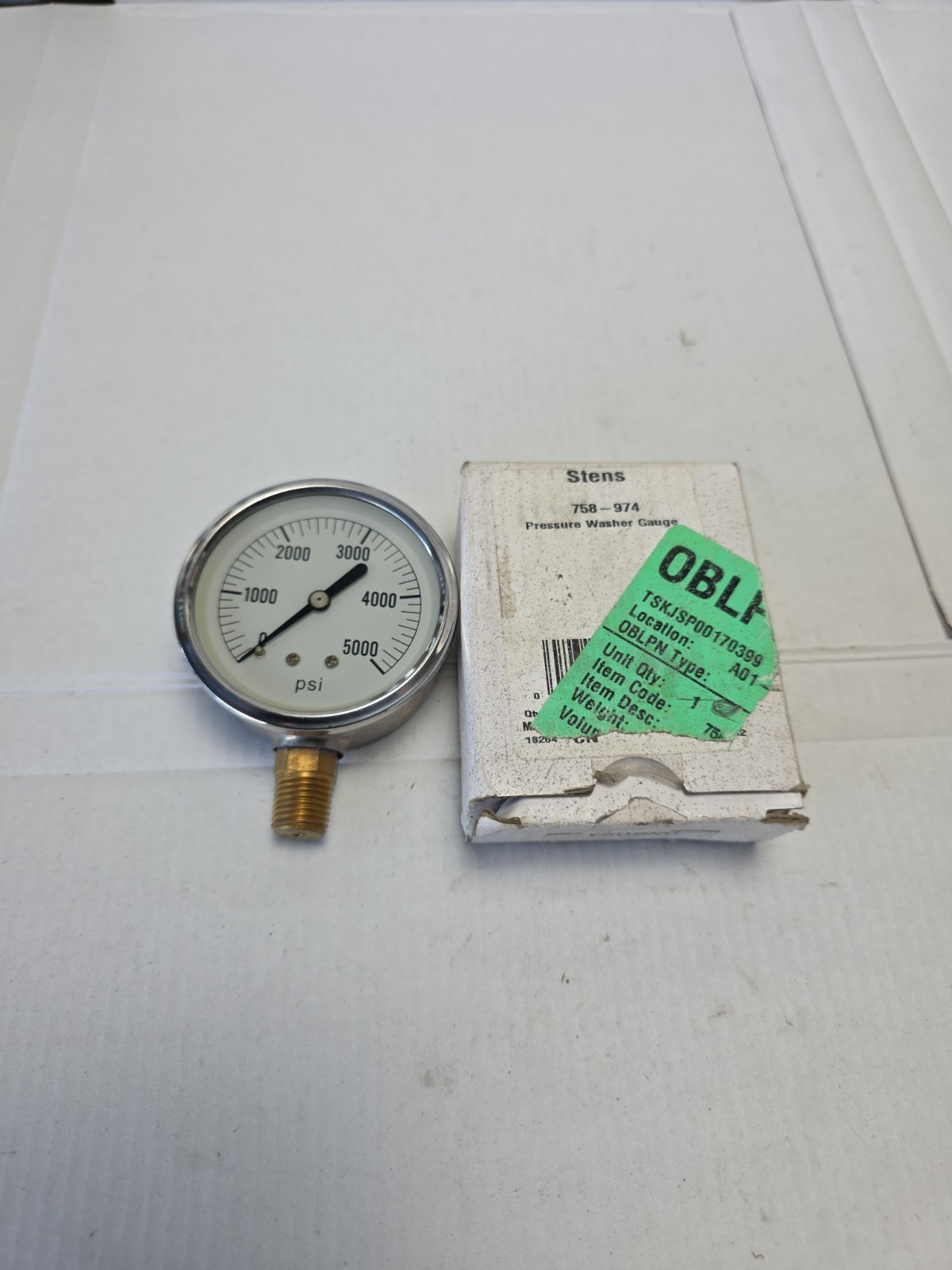 Pressure Washer Gauge 758 974 pressures to 5000 Stainless steel case and rim