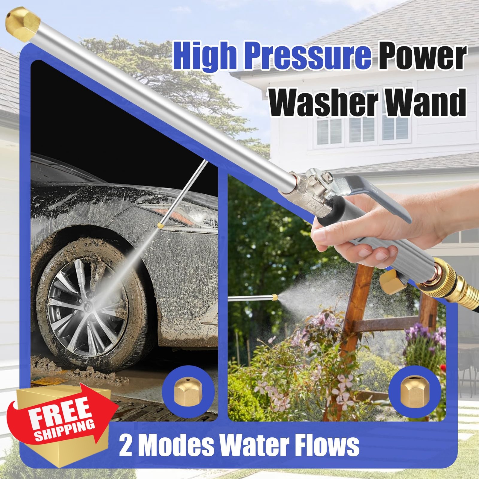 POOPLE Gray Hydro Jet Power Washer Wand