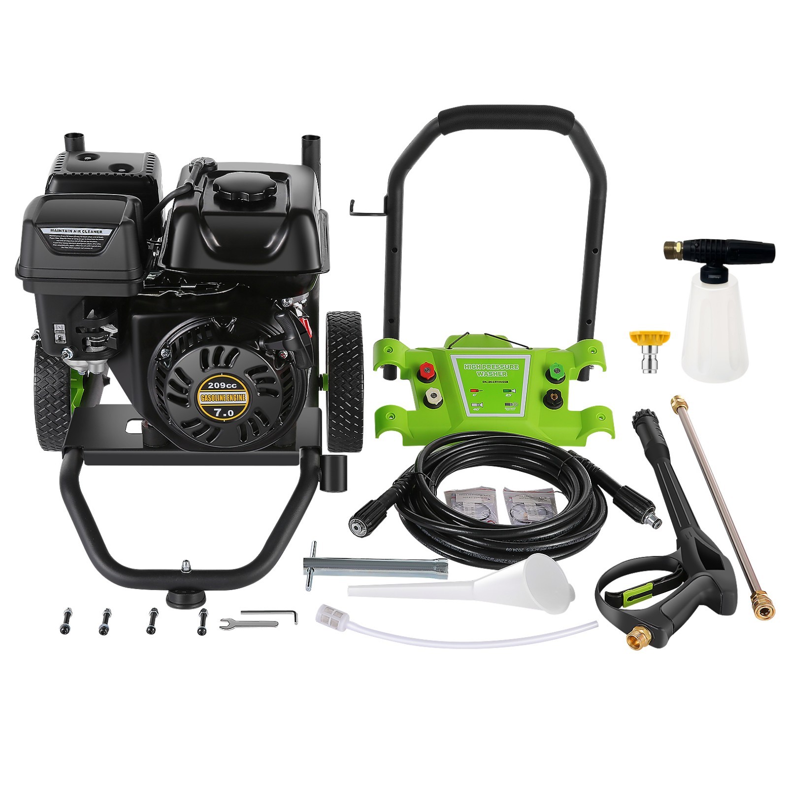 2650 PSI Gas Pressure Washer 2.4 GPM Power Cleaner w/ Pump Gun Wand 5 Nozzles US