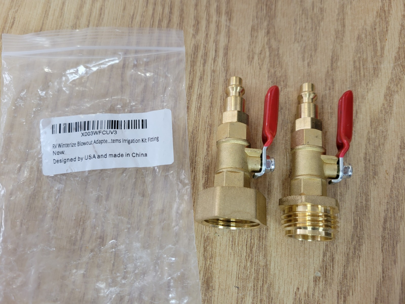 RV Winterize Blowout Adapter Kit 4 PCS with 1/4″ Quick Connect Plug and 3/4″