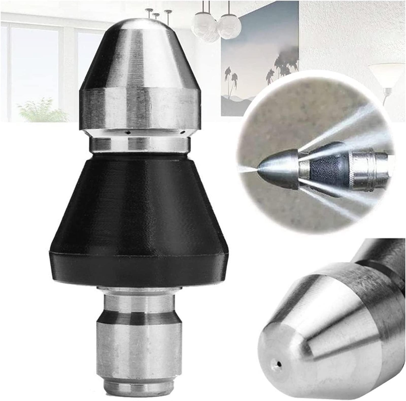 1Pc Pressure Washer Drain Cleaning Jetter Pipe Nozzle Sewer Hose 1 Front 6 Rear