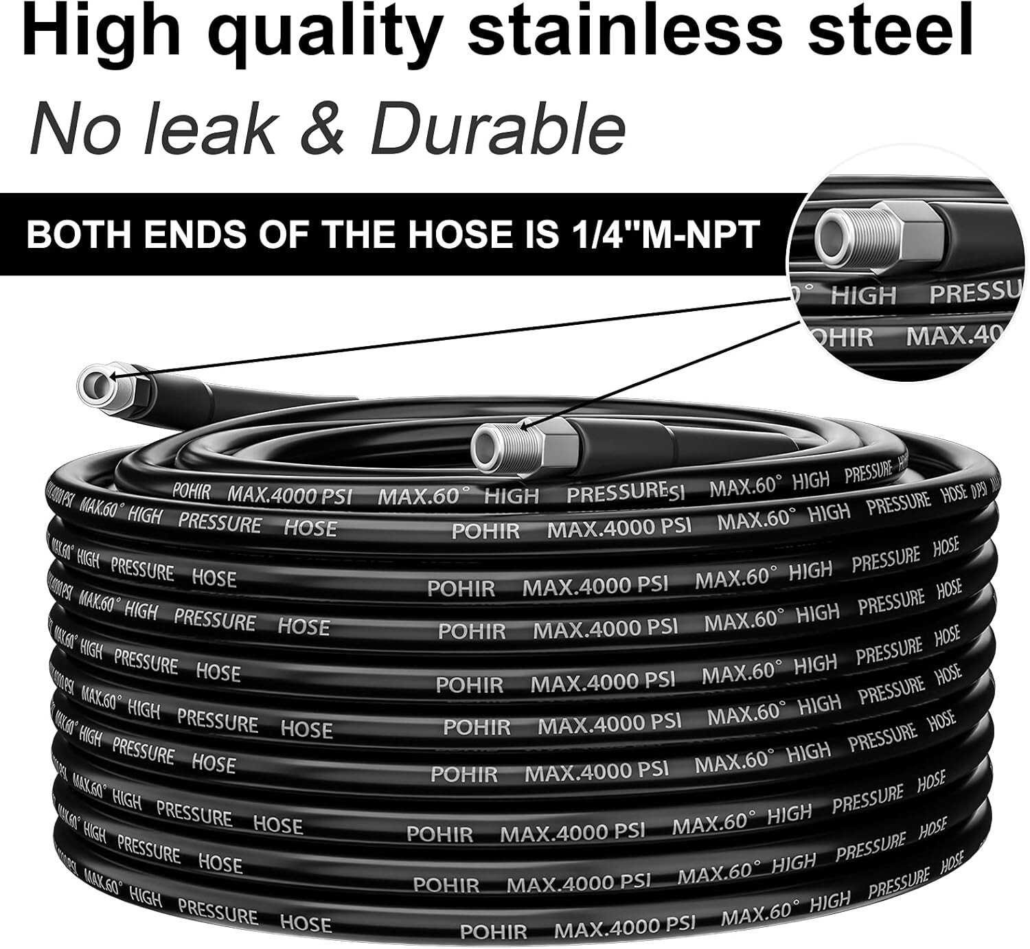 4000PSI Sewer Jetter Nozzles Kit 35FT Drain Cleaning Hose for Pressure Washer