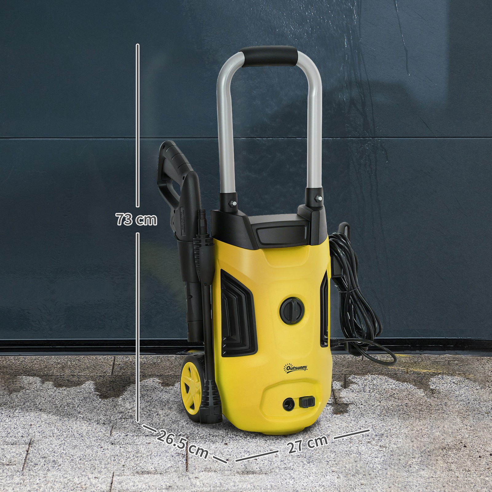 1800W 150-Bar Pressure Washer, With Adjustable Nozzle – Yellow