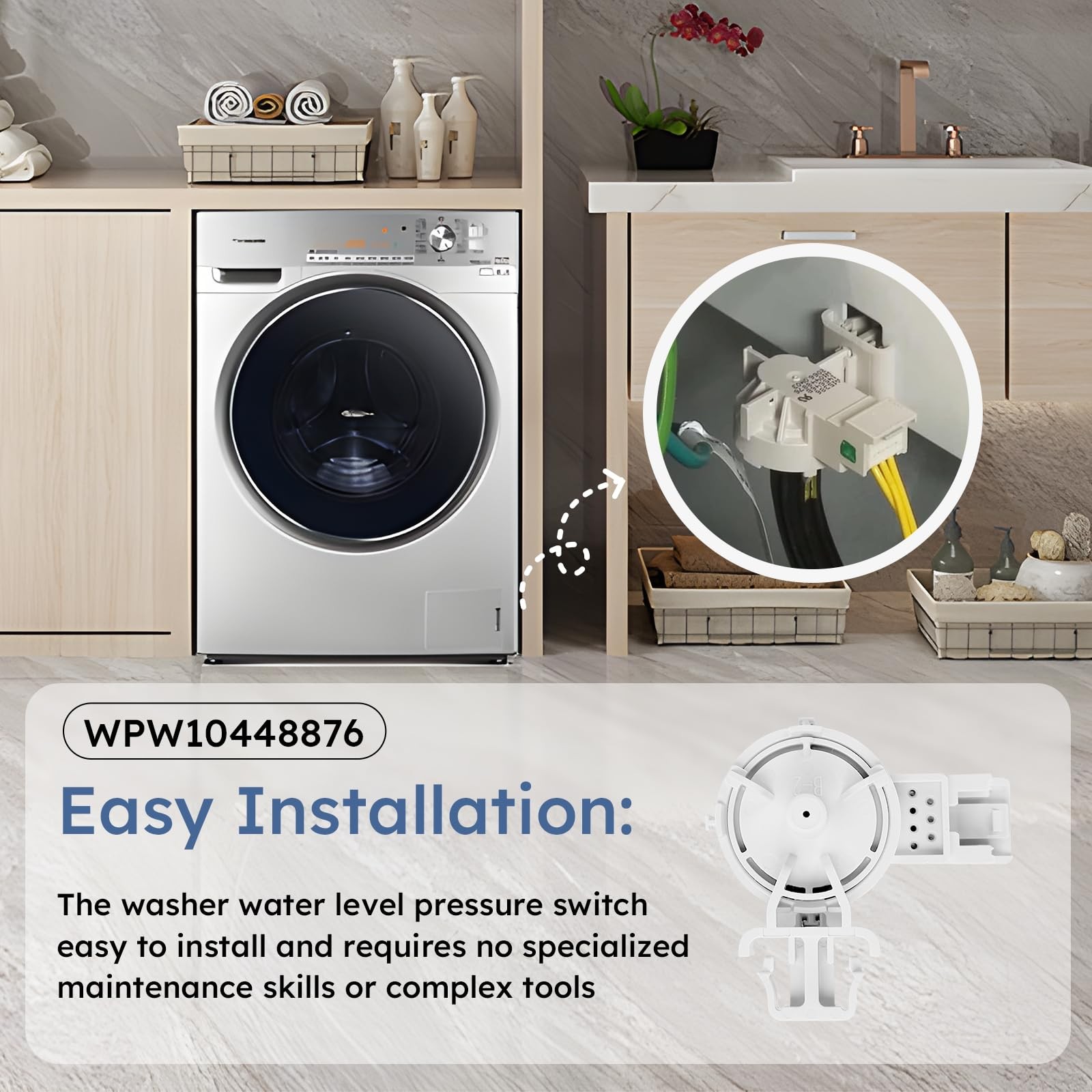 Whirlpool WPW10448876 Genuine OEM Washer Pressure SwitchFits: W10448876