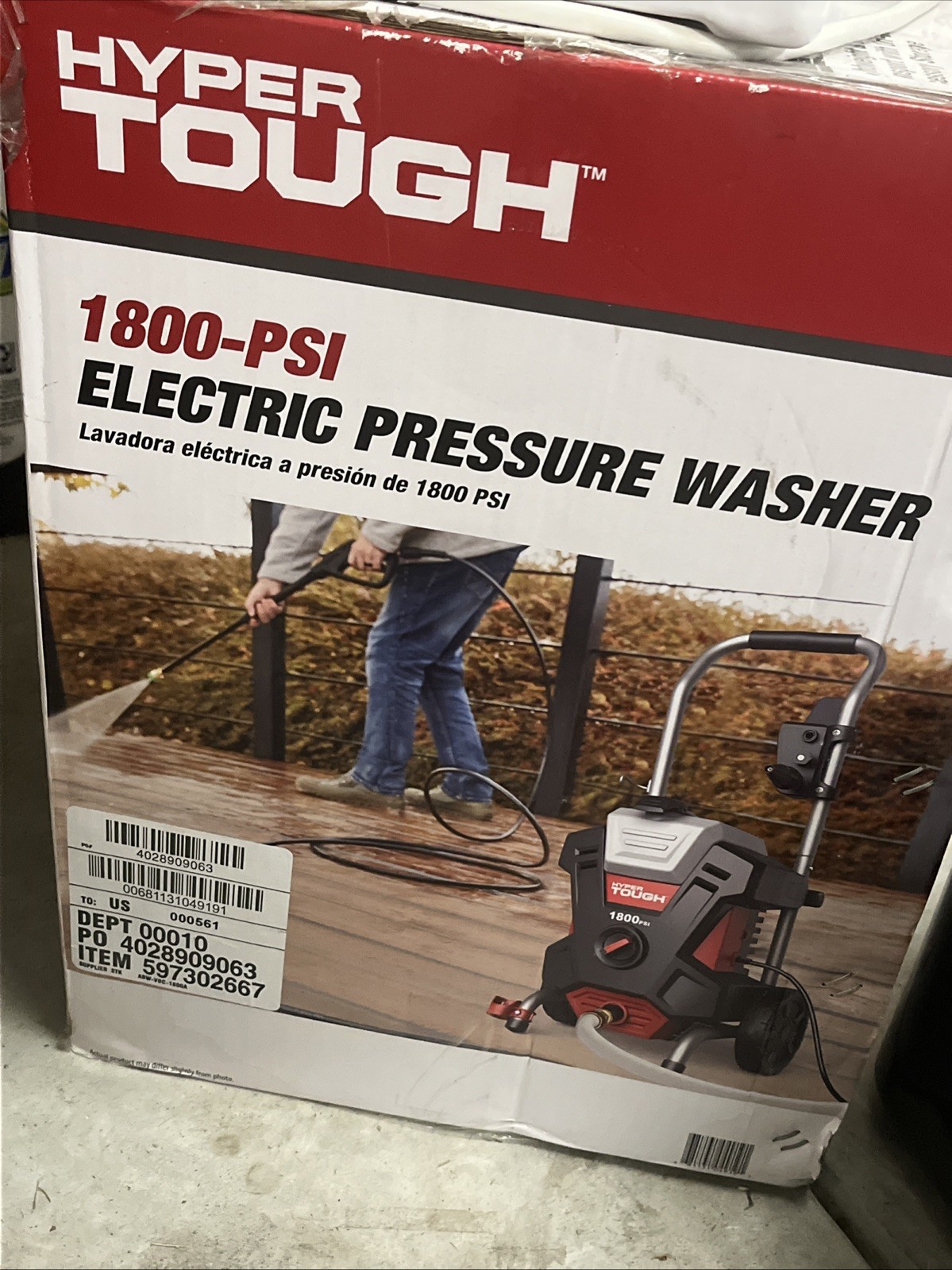 Hyper Tough 1800-PSI Electric Pressure Washer with Turbo Nozzle