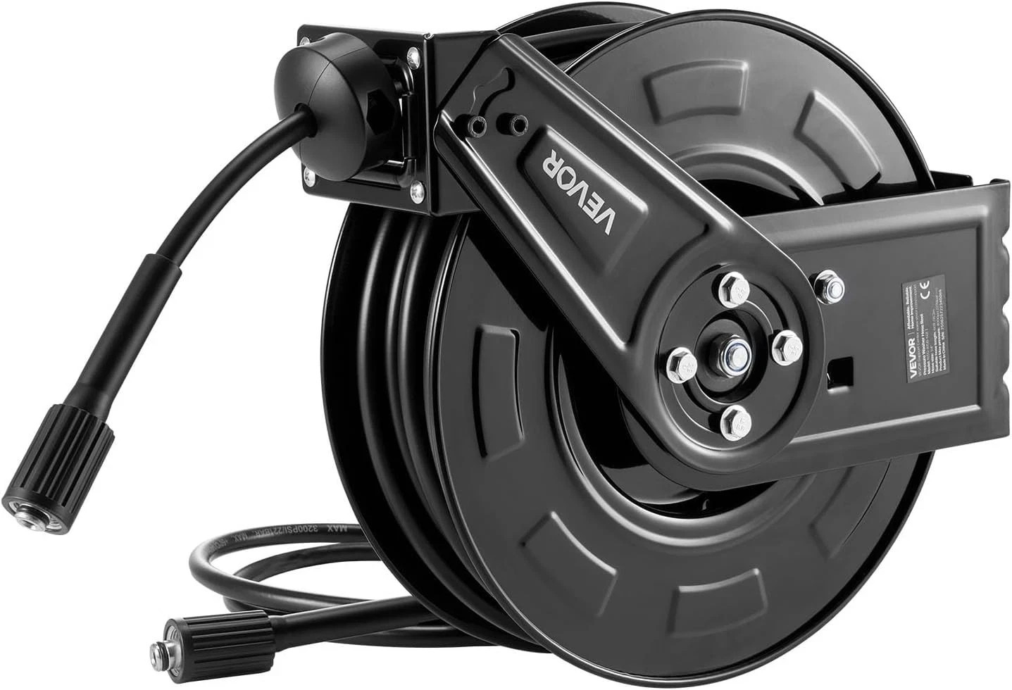 Pressure Washer Hose Reel, 60 ft x 1/4 inch Retractable Power Heavy-Duty 4000PSI
