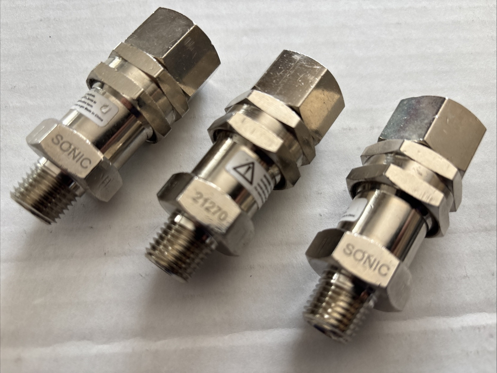 (3ea) Sonic SWI0404S Nickle-Plated Brass Inline Swivel 1/4 M x F , Free Shipping