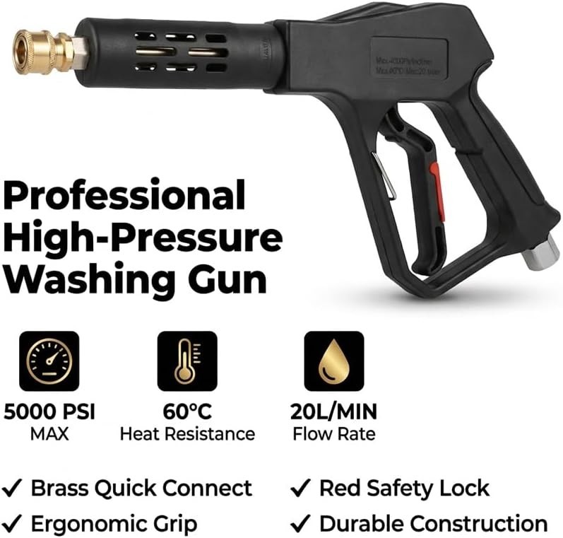 Versatile 5000 PSI Pressure Washer Gun – Swivel Design & Universal Compatibility