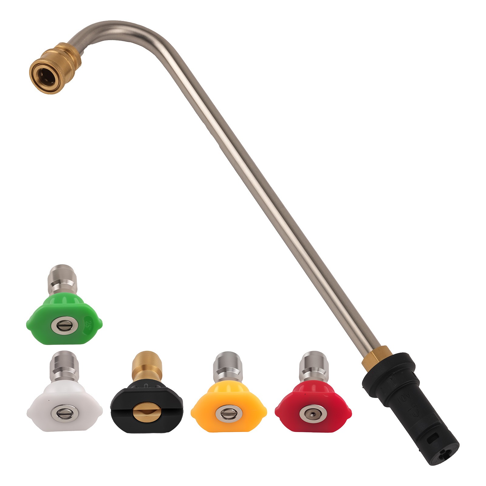 Pressure Washer Gutter Cleaning Extension Kit 5 Nozzle Tips for K2-K7 Heavy Duty