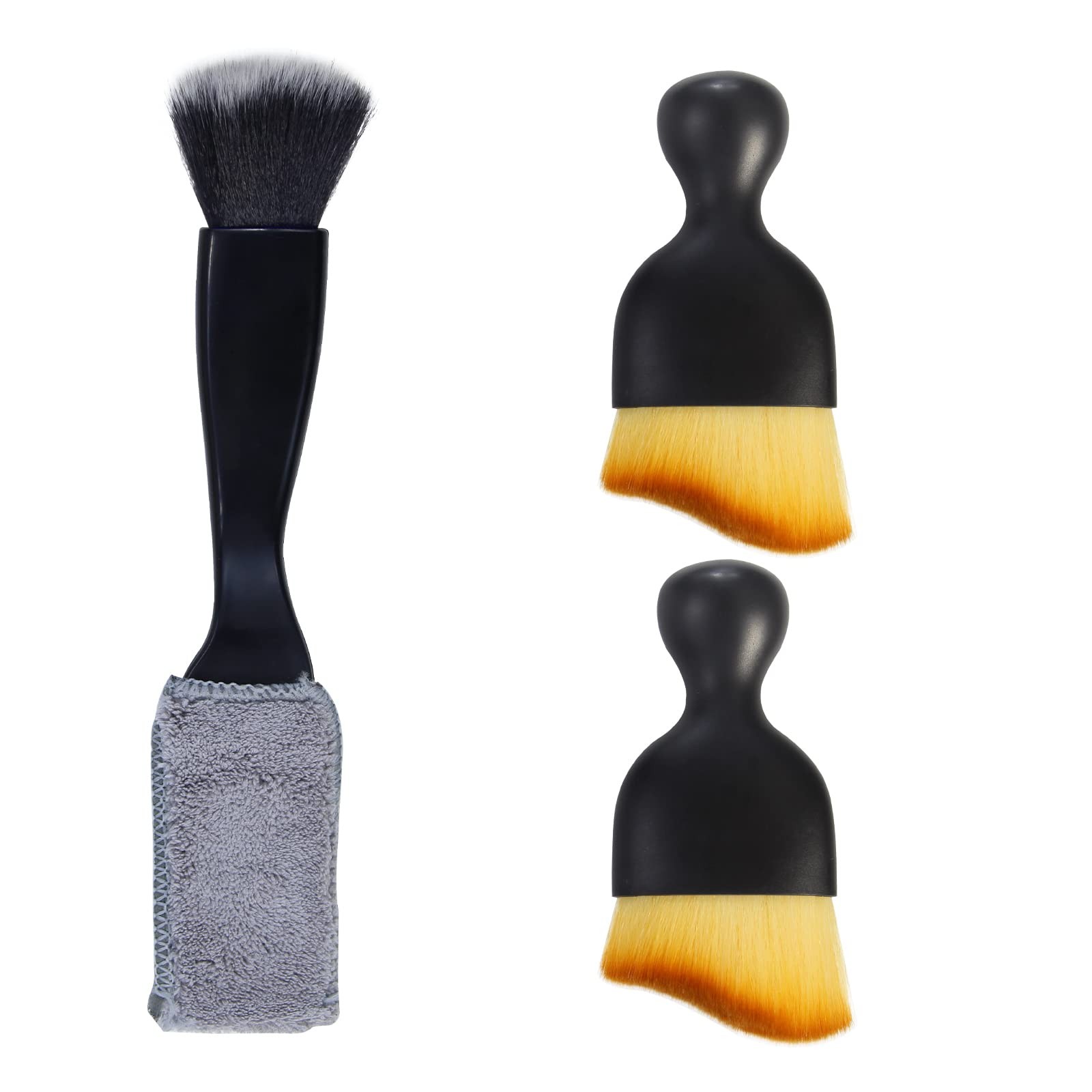 Yungeln 3 PCS Car Interior Detail Dust Brush,Soft Detailing 3pcs