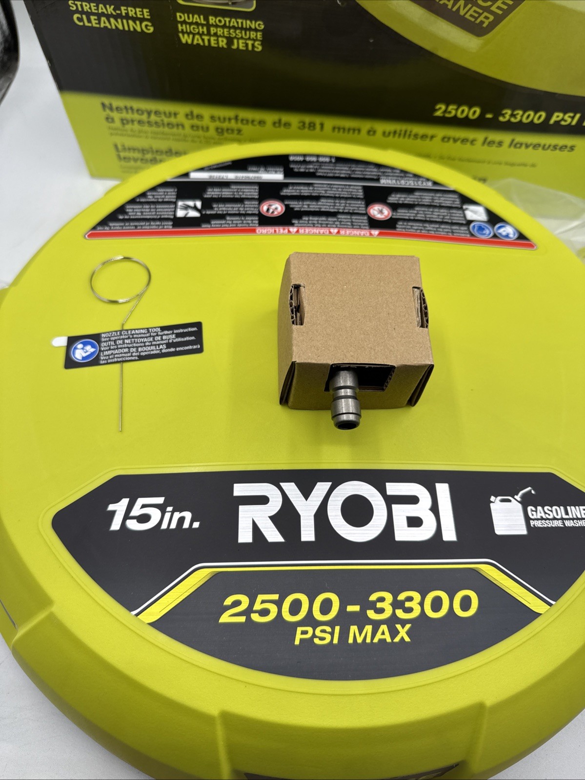 Ryobi Surface Cleaner 15 Inch for Gas Pressure Washer 1/4in Quick Connect