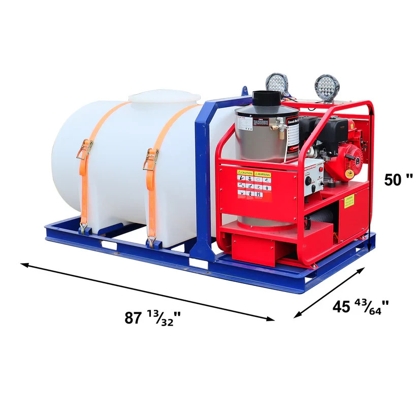 Greatbear Industrial 4000PSI Hot Water Pressure Washer with 436 Gal Water Tank