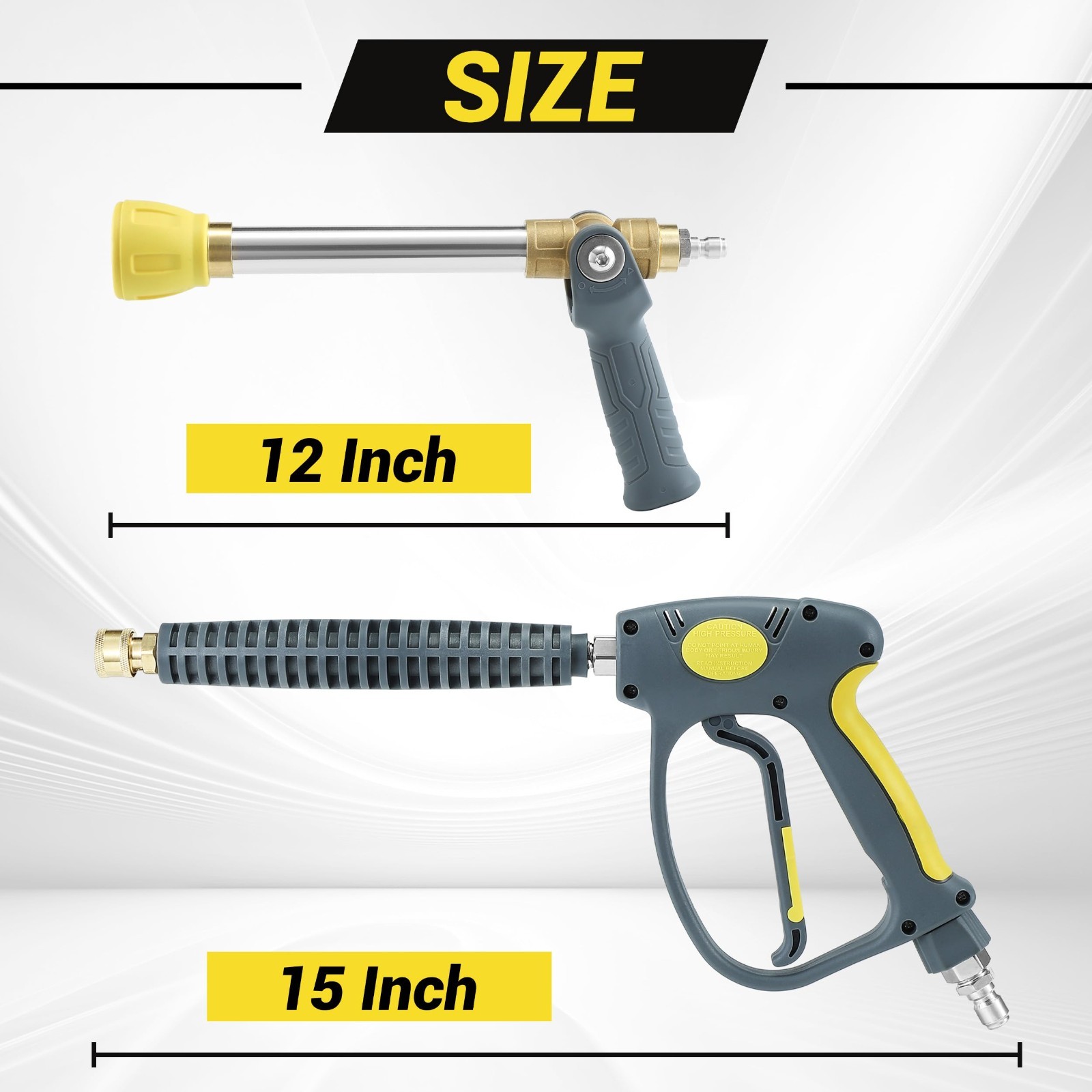 Pressure Washer Swivel Gun with Adjustable Long Range Tip & 3/8″ Quick Connector