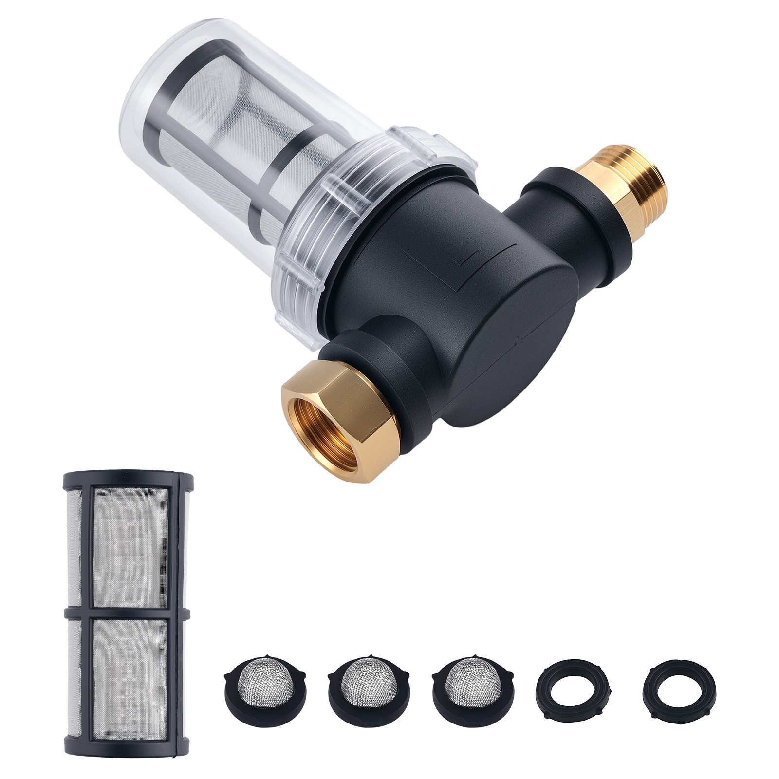 Garden Hose Inline Water Filter with 40/100 Mesh Screen for Pressure Washer