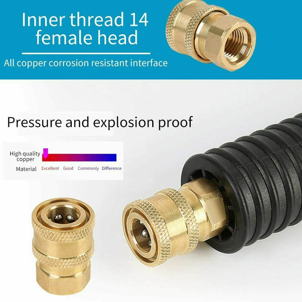 4PC Washer Coupler Brass Pressure Fittings 1/4 Inch Quick Connect To Female NPT