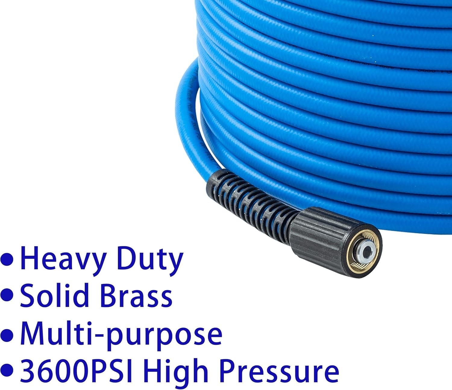 1/4″ X 50 FT High Pressure Washer Hose – Kink Resistant & M22 Compatible