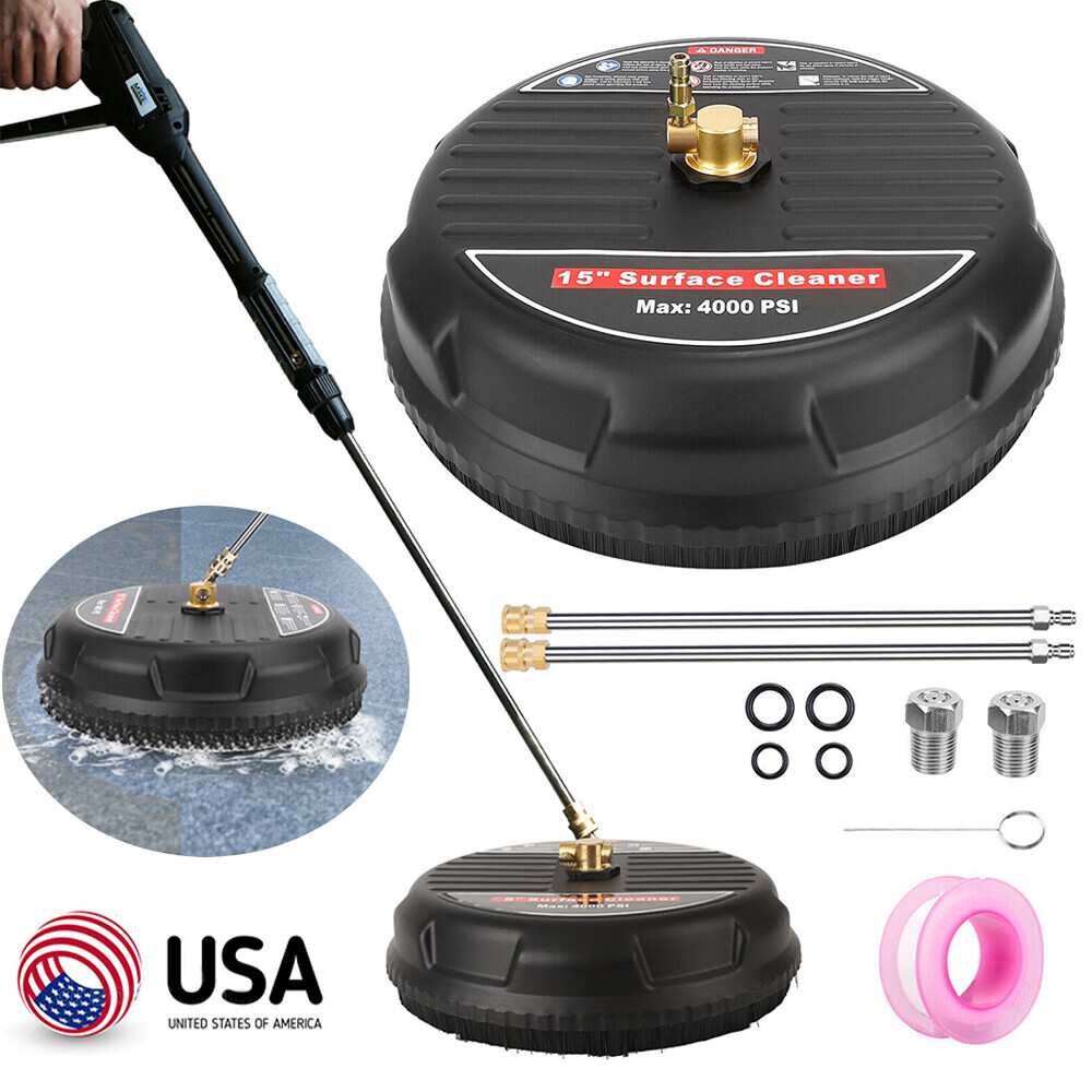 15 Inch Pressure Washer Surface Cleaner 4000PSI Power Washer Attachment for Deck