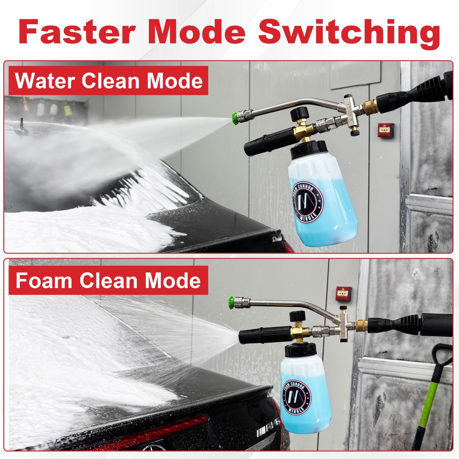 Foam Cannon Dual Connector Accessory for Pressure Washer Kit, Compatible with…