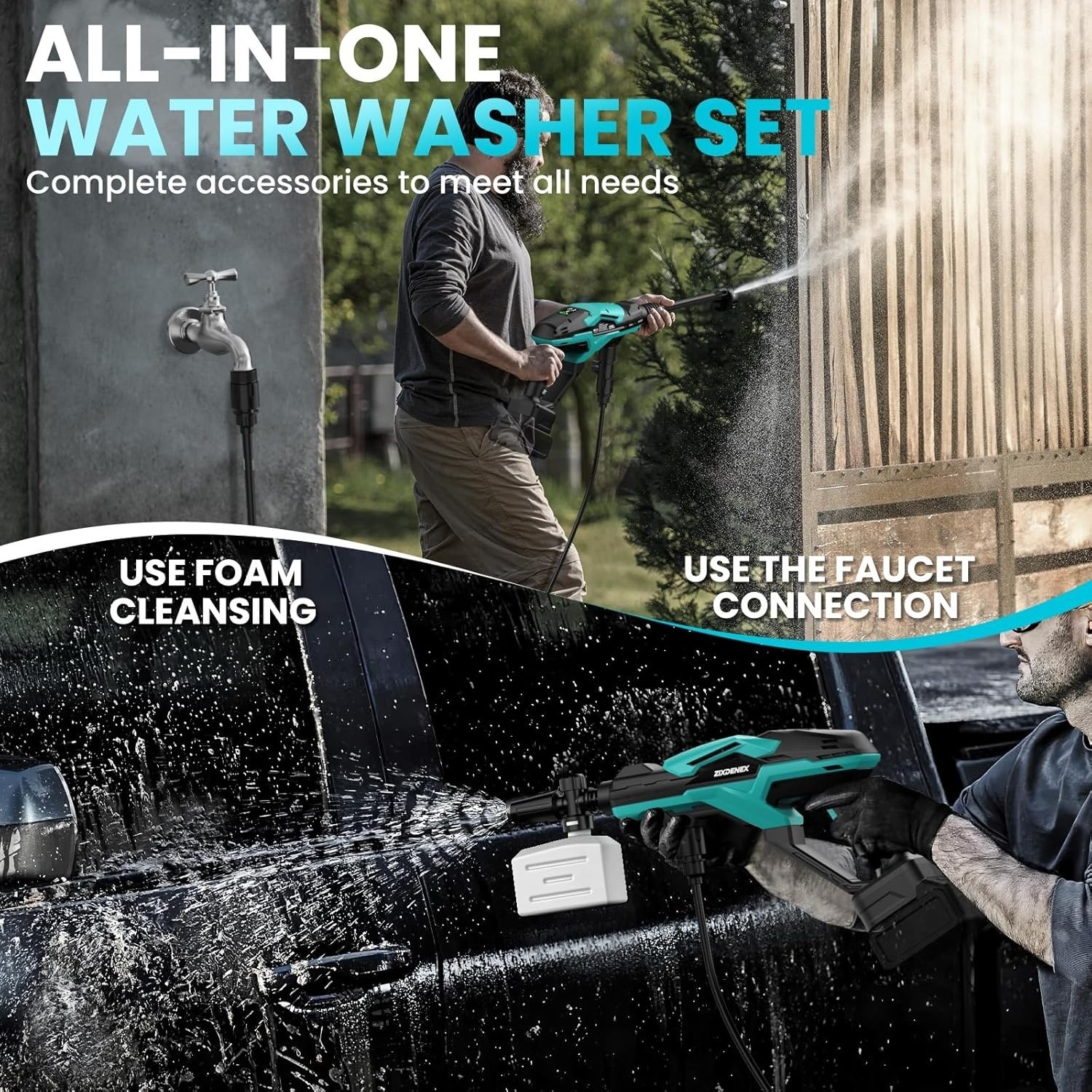 Cordless Portable Washer For Makita 18V Battery 800 PSI Portable Handheld Washer