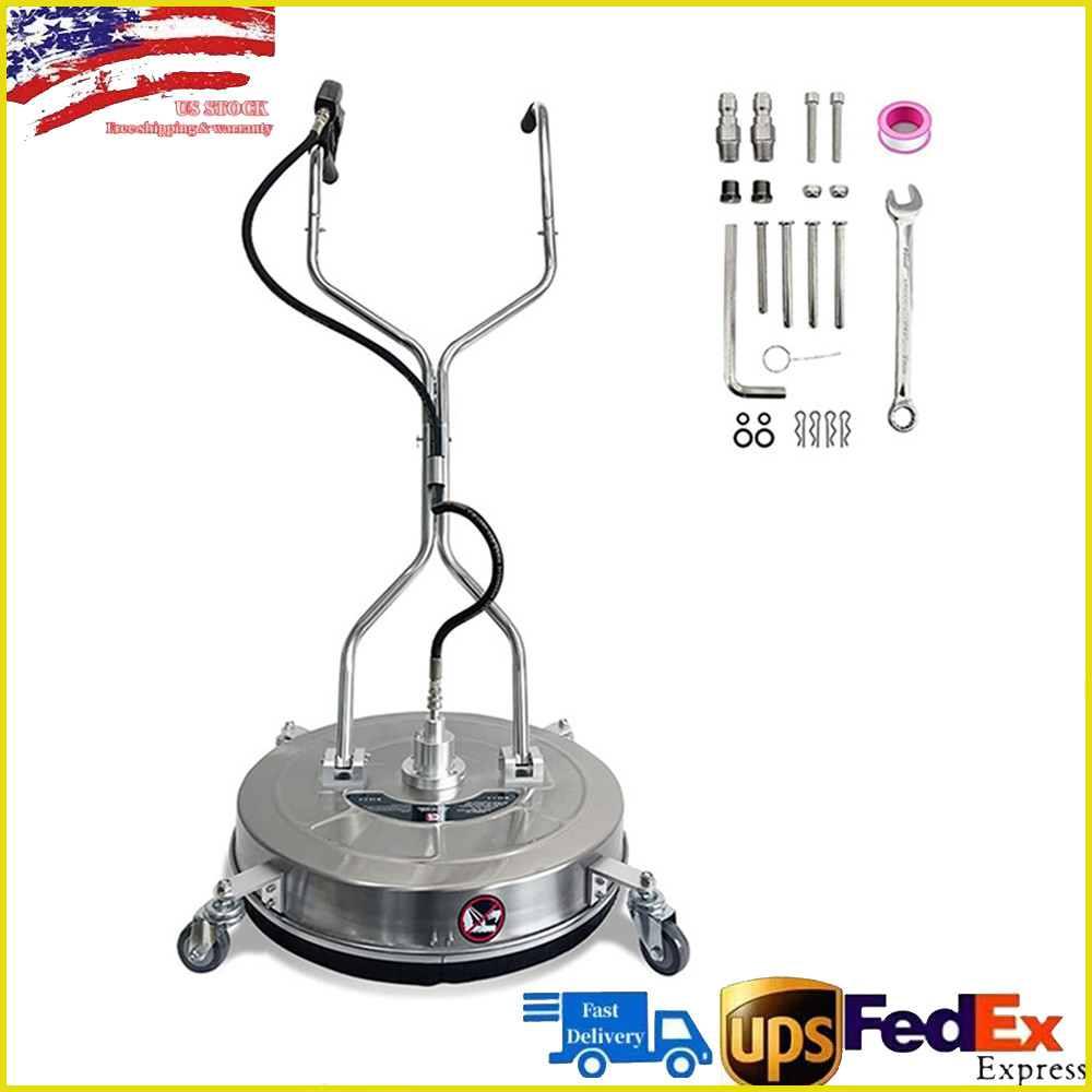 24″ Pressure Washer Surface Cleaner 4900PSI w/ 4 Wheels & 2 Handles for Driveway