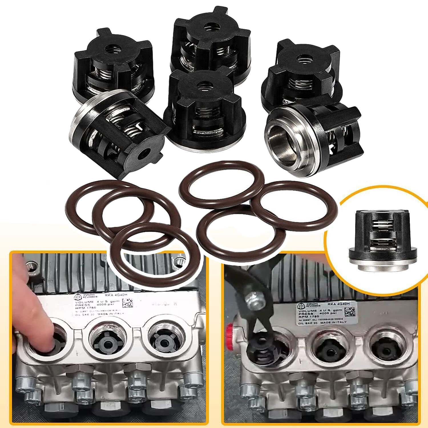 AR1828 Water Pump Valves Kit for Annovi Reverberi 18mm XR RK RKA RKV 70-0179