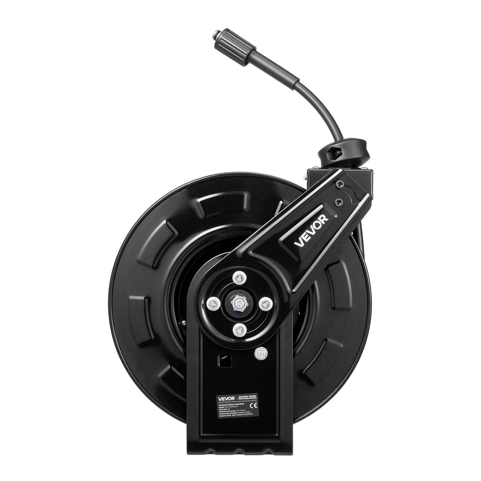 VEVOR Pressure Washer Hose Reel 60ft x 1/4in Retractable 4000PSI Auto-Rewinding
