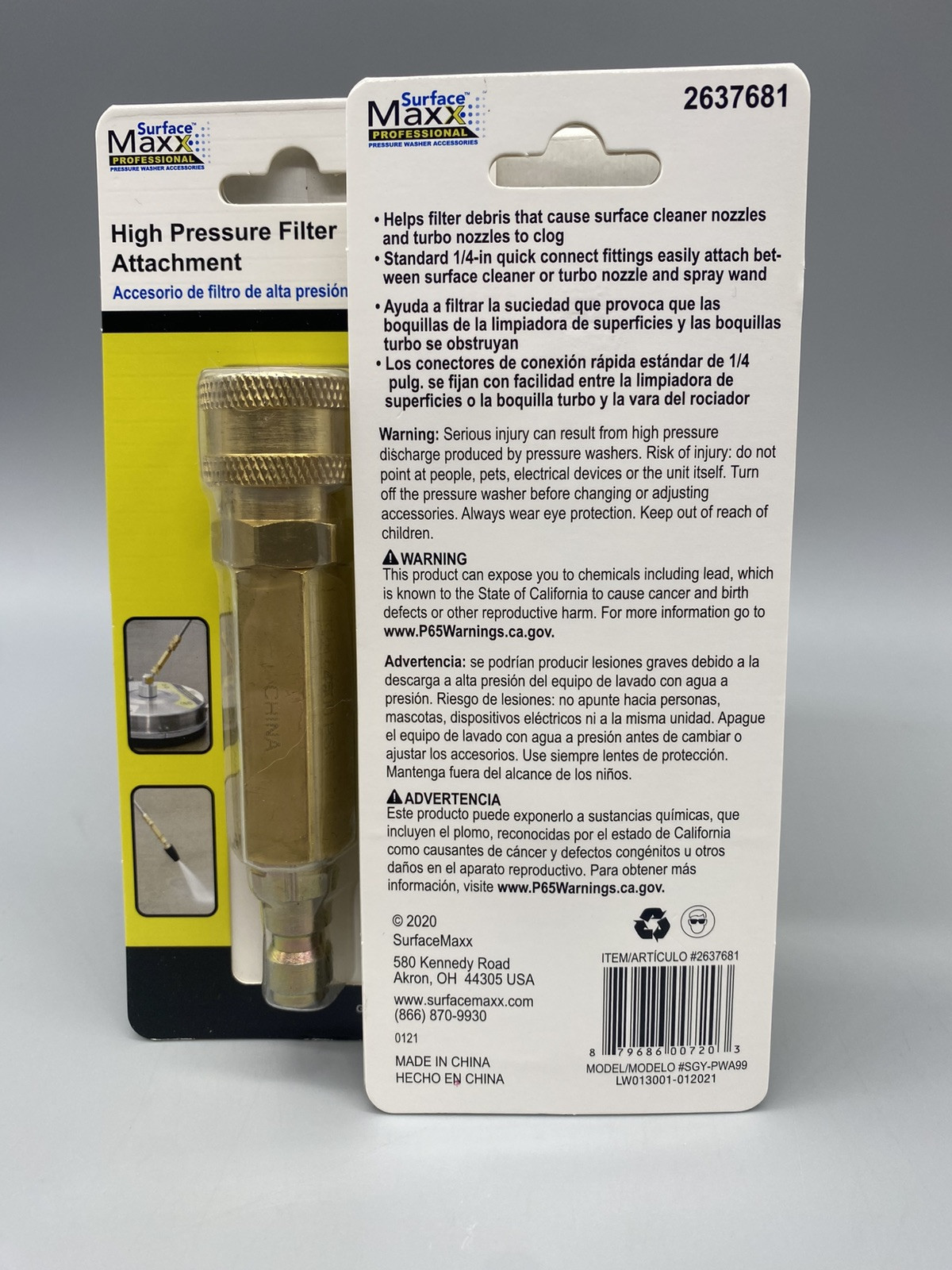 Surface Maxx High Pressure Filter Attachment Gas Professional #2637681 NEW (x2)