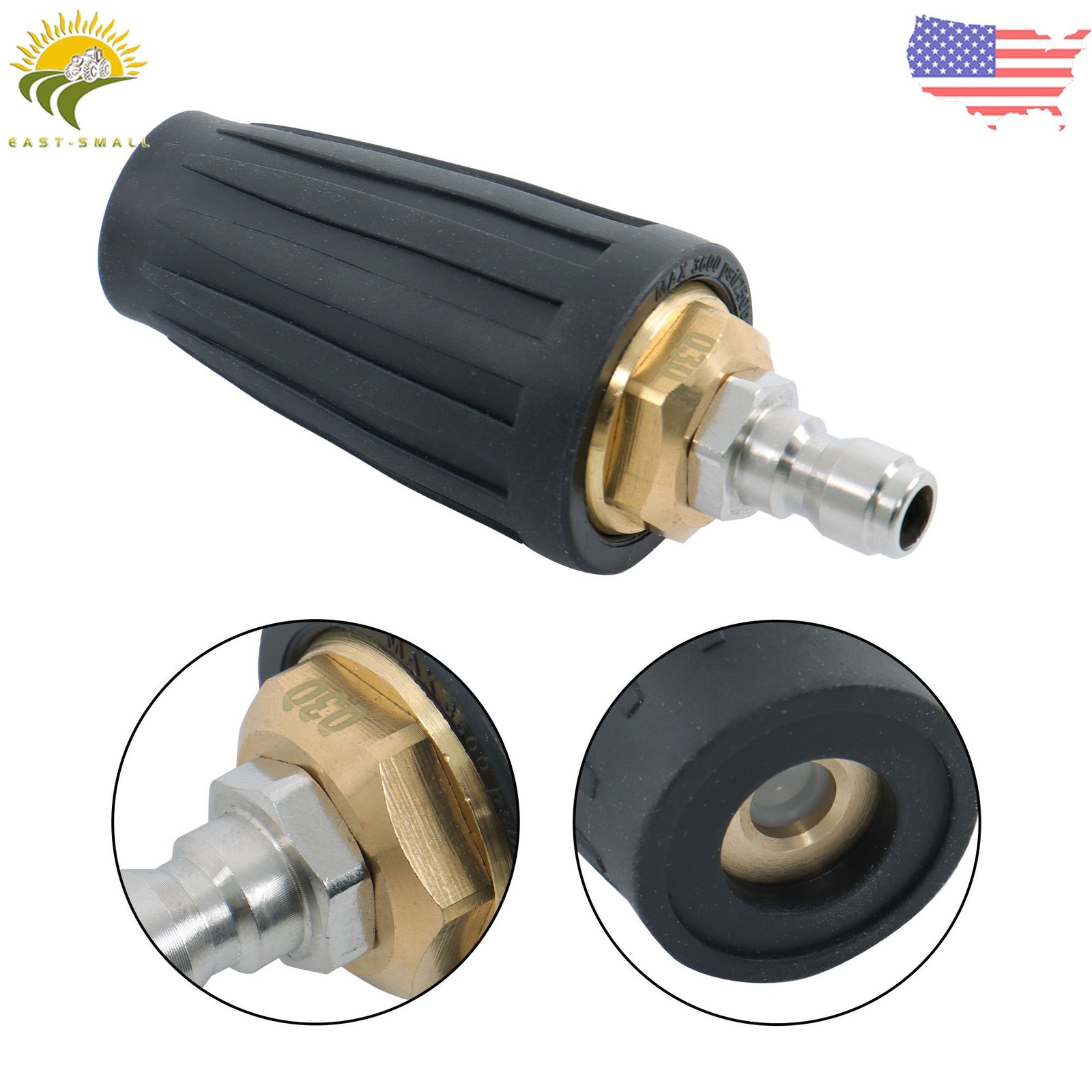 High Pressure 3600 PSI Rotating Turbine Nozzle Set with 5 Spray Nozzles 1/4 inch