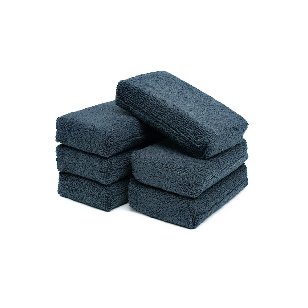 The Rag Company – Premium Grade Microfiber Detailing Applicator 3″x5″, Black
