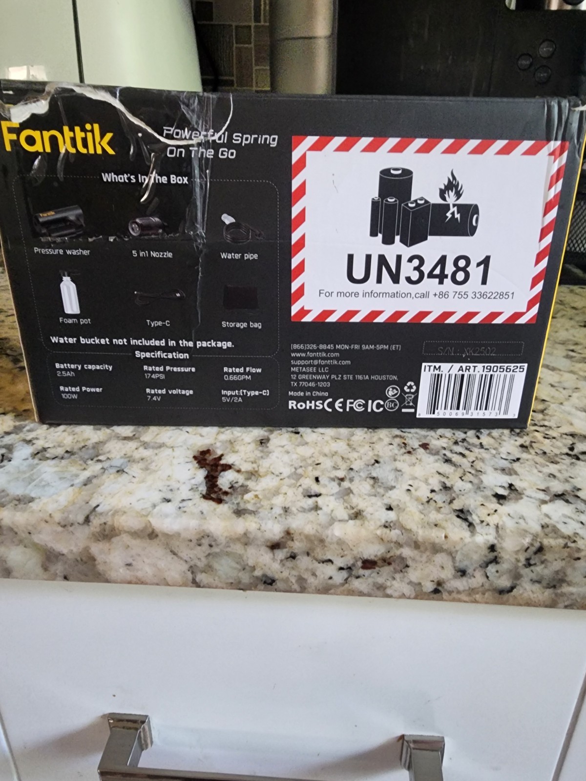 Fanttik K100 Flip Cordless Portable Sprayer Foldable 5-in-1 Nozzle 174 PSI – NEW
