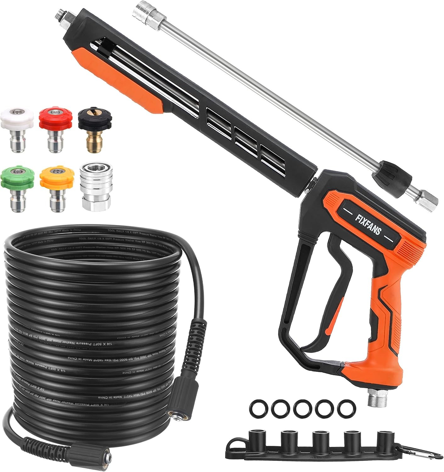 Pressure Washer Gun and Hose Kit 50 Ft 3600 PSI M22 14mm Wand Set