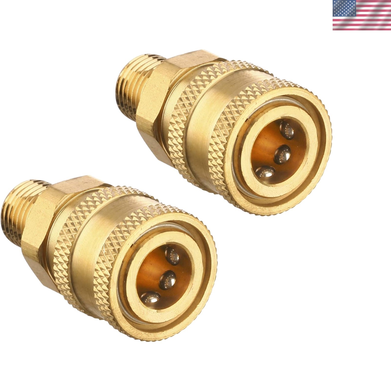 Reliable 1/4” Quick Connect Pressure Washer Coupler 5000 PSI, Brass – 2 Count