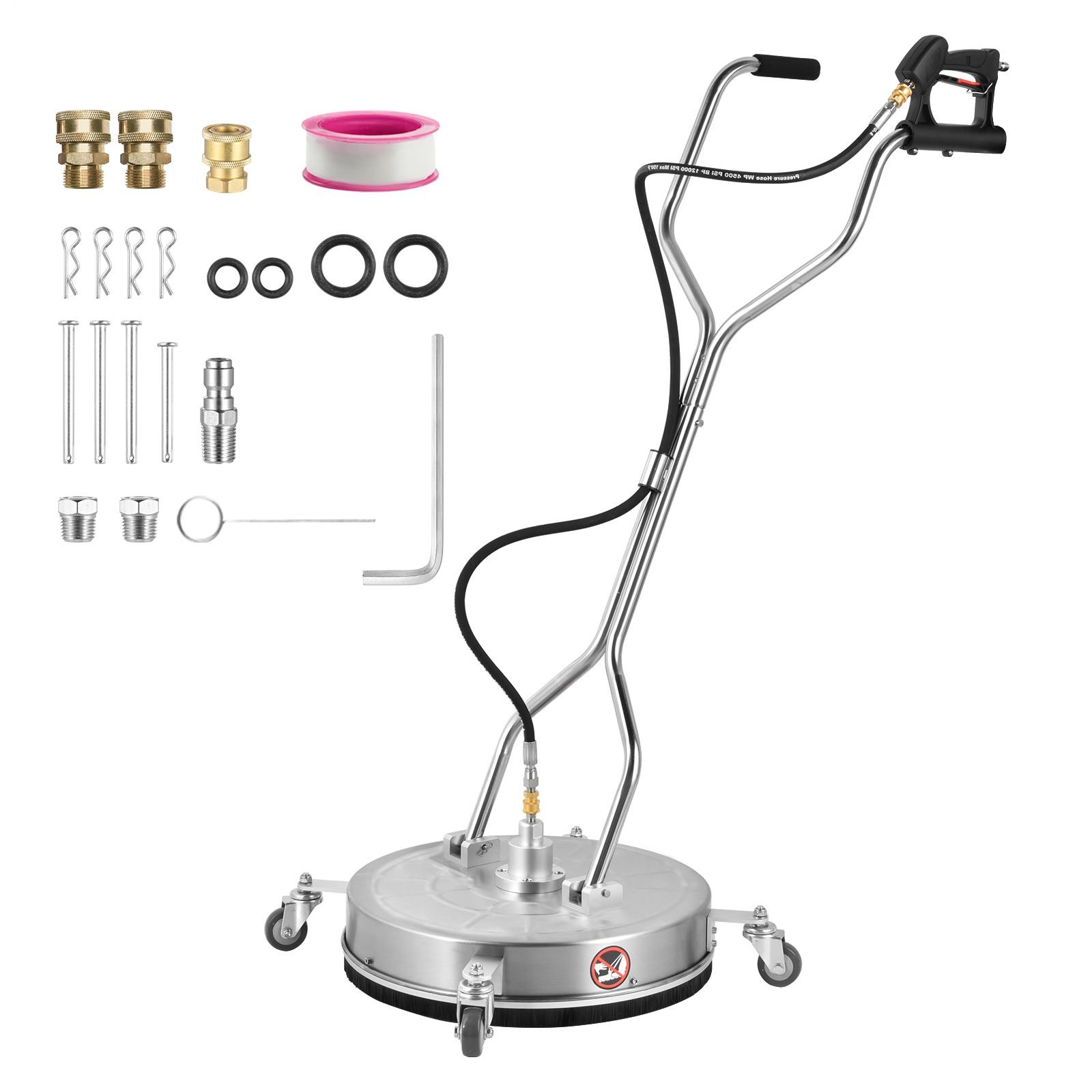 24Inch Pressure Washer Surface Cleaner w/ Handles & Wheels Quick Connect