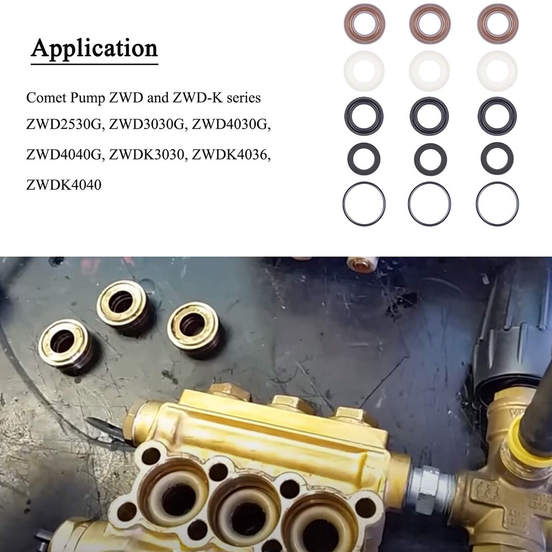 Packing Water Seal Kit 15mm Pumps Piston Pressure Washer Seal Set for ZWD & ZWDK