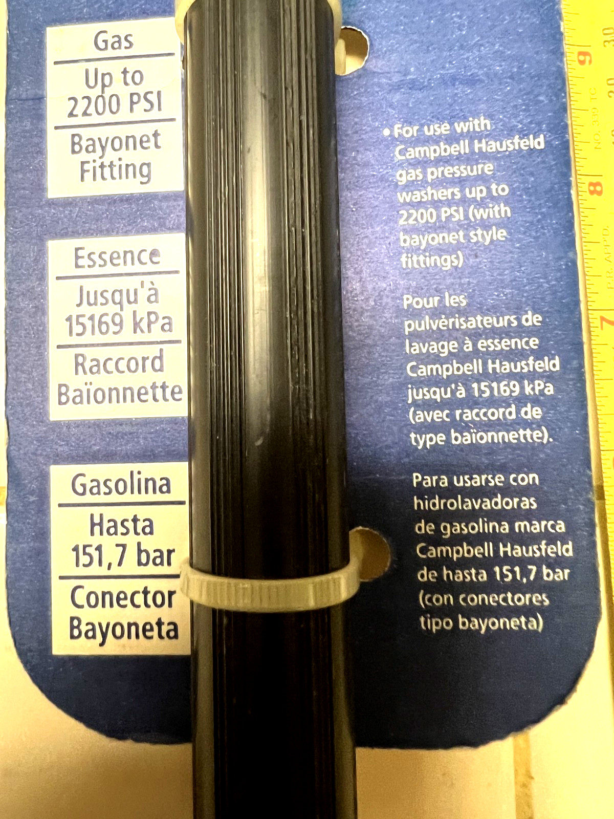 Pressure washer rotary spray bayonet nozzle wand, Campbell Hausfeld PW1022 – NEW