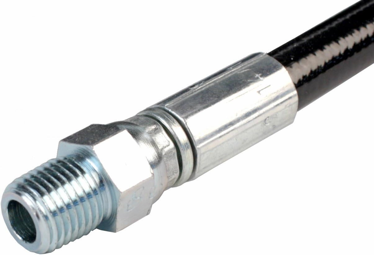 4800 PSI 1/8In. X 100Ft. Thermoplastic Black Sewer Jetter Hose with 1/8In. MPT S