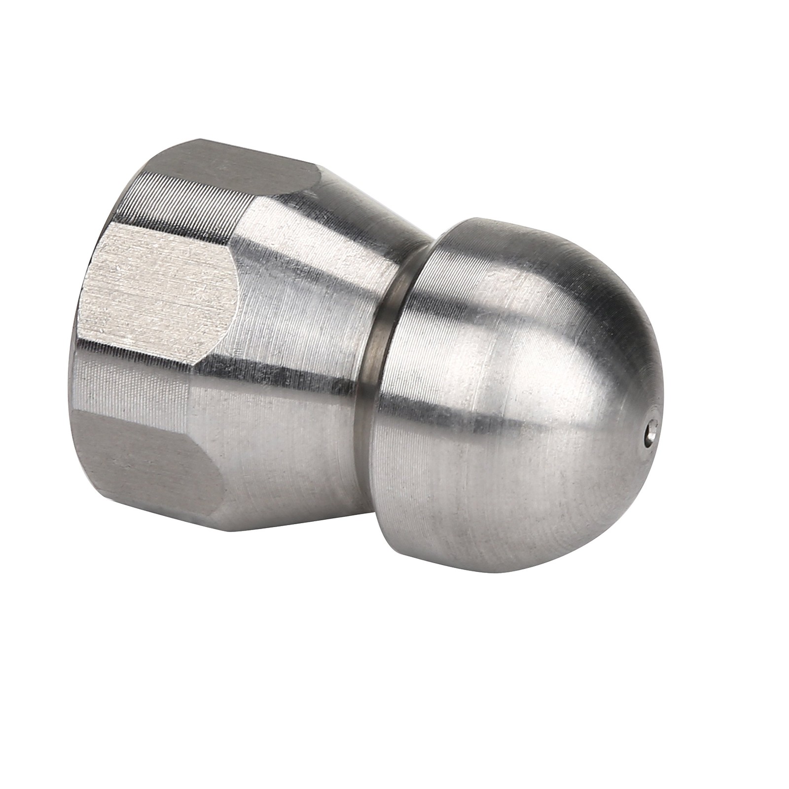 Stainless Steel Fixed Sewer Jet Nozzle, Button Nose 3/8” NPT Female 4.0 Orif…