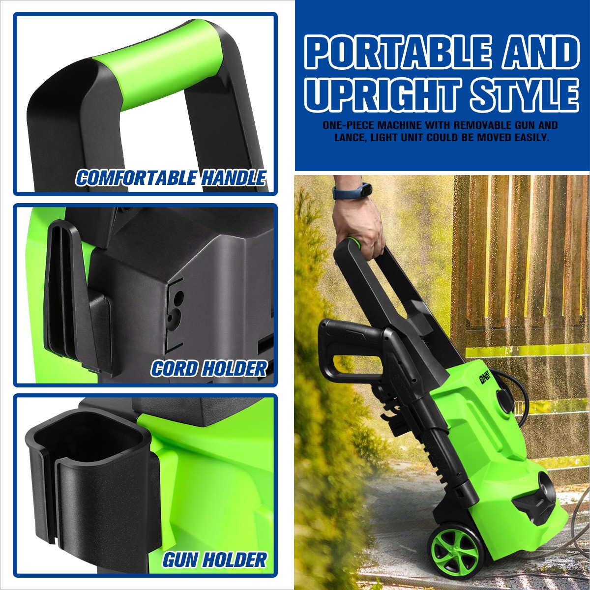 1813 PSI 1.45 GPM High-Pressure Electric Power Cleaner Car Washer Machine Green