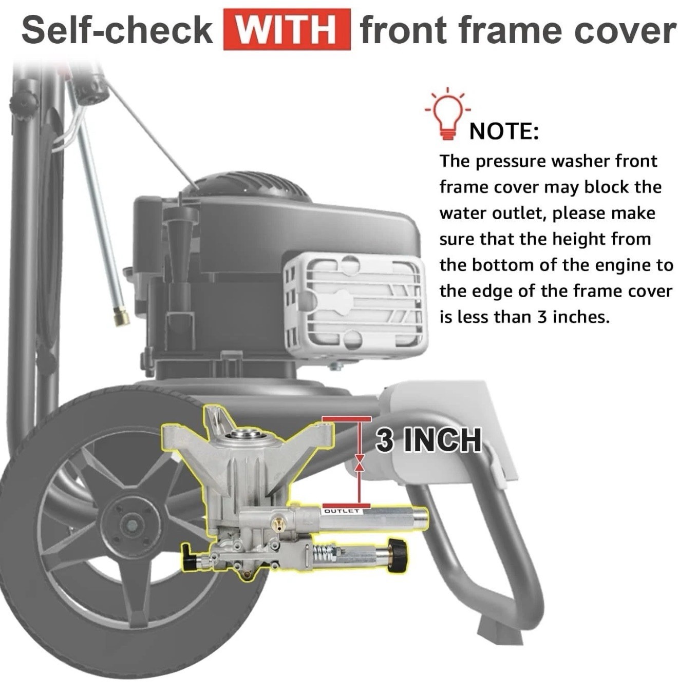 SRMW22G26-EZ Pressure Washer Pump 2500-3000 PSI 2.5 GPM For Troy-Bilt Craftsman
