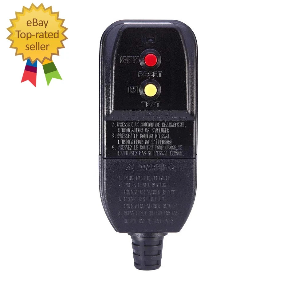 Replacement GFCI Plug for Pressure Washer Pool Pump 15Amp 3 Prong Circuit Breake